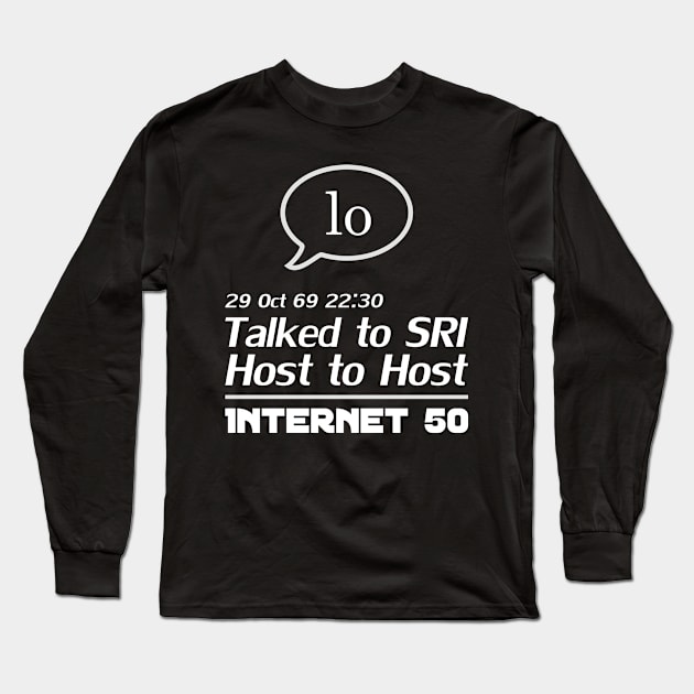 Internet 50 - talked to SRI, Host to host 29 Oct 69 Long Sleeve T-Shirt by patpatpatterns